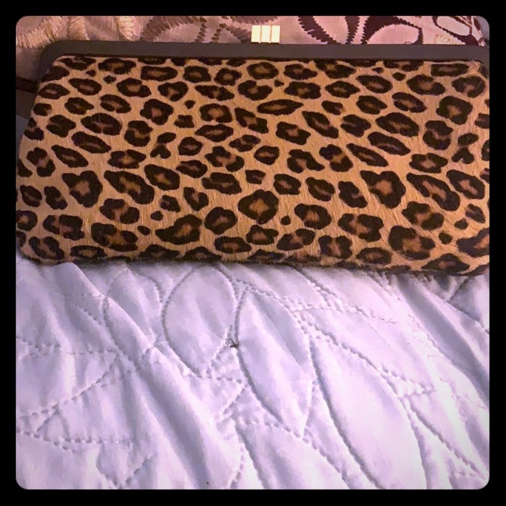 Cheetah Cavallino framed Pony Hair Clutch